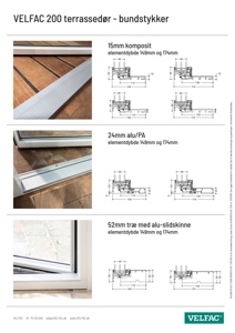 Bundstykker til terrassedøre (vinduesprofil)